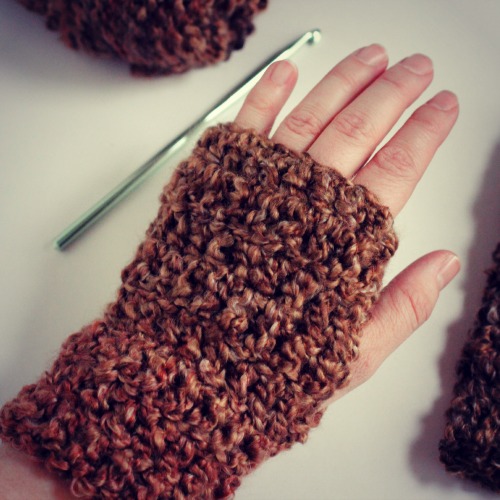 Crocheting Hand Warmers for Winter