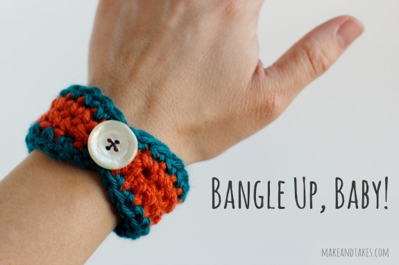 Crochet bracelet with best sale button