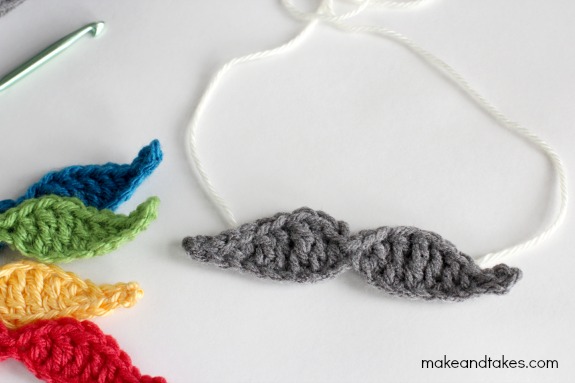 Crocheting a Mustache on a String makeandtakes.com