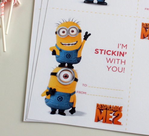 Cute Lovable Minions Printable for Valentines