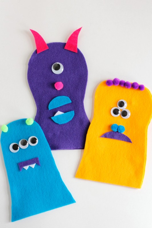 Cute Monster Felt Puppets to Make