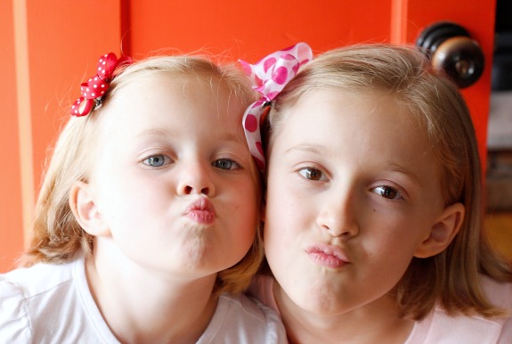 Cute Sisters with Hair Bows