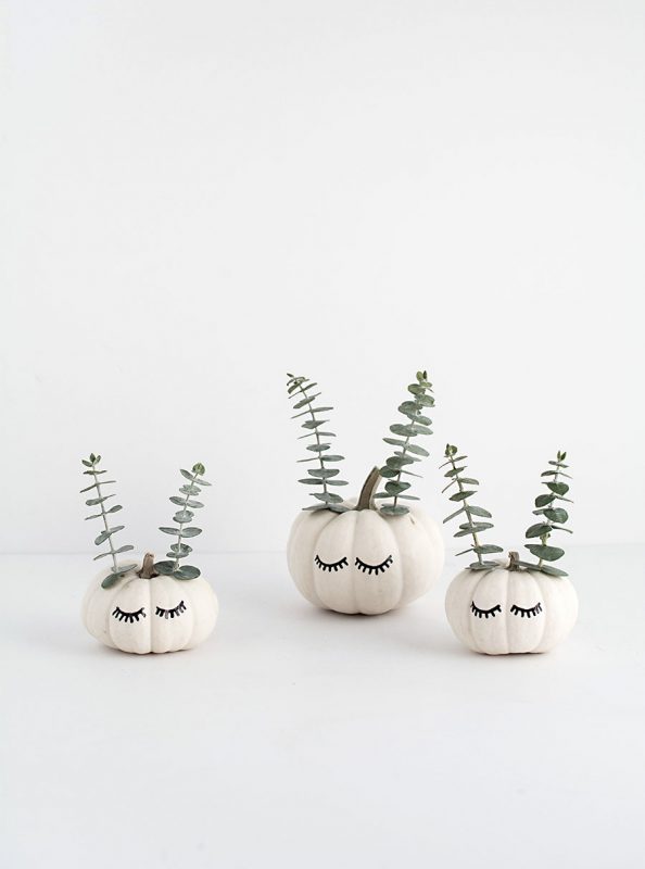 DIY Cute Faced Mini Pumpkins