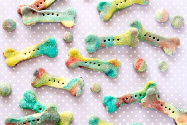 Homemade "Unicorn Bone" Rainbow Marbled Dog Treats