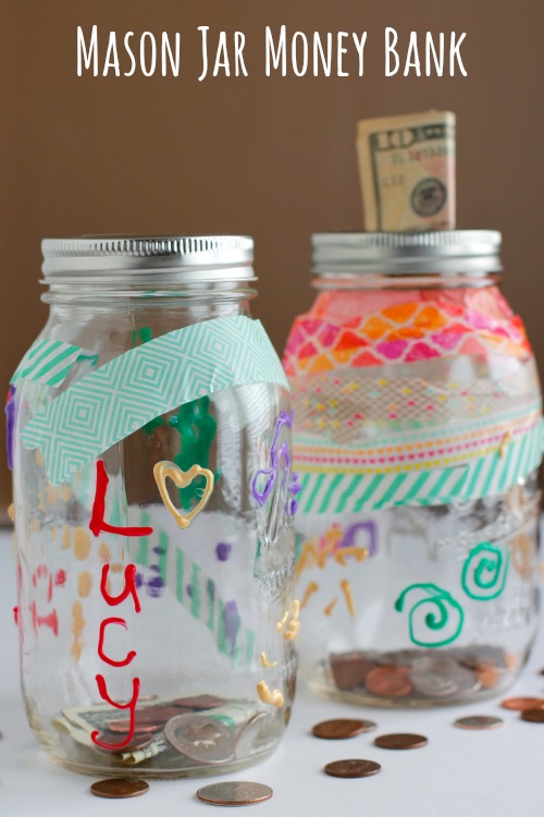 DIY Mason Jar Money Bank Kids Craft