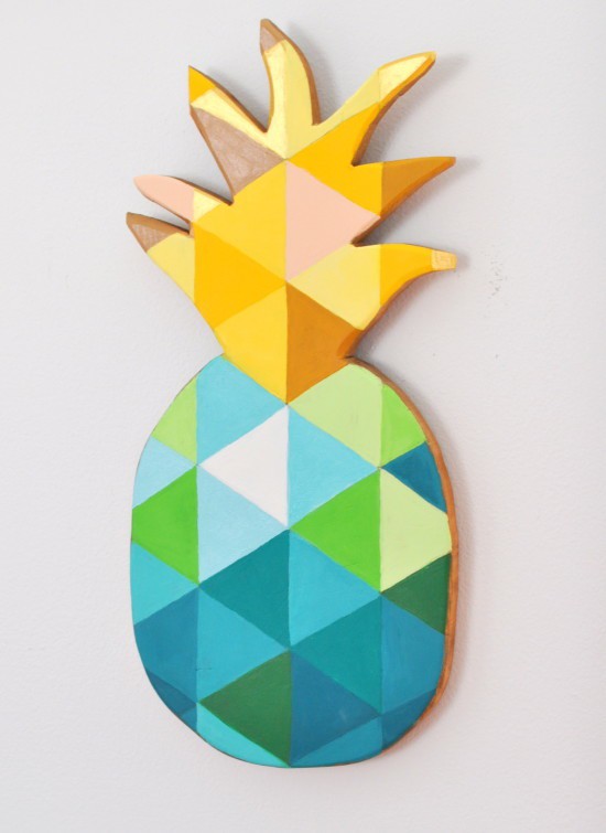 DIY Painted Geometric Pineapple