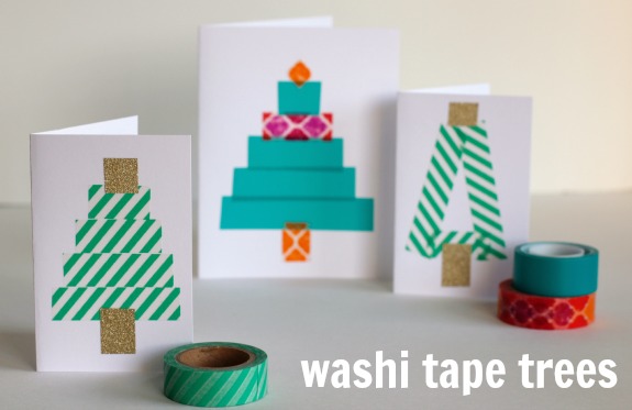 DIY Washi Tape Trees @makeandtakes.com