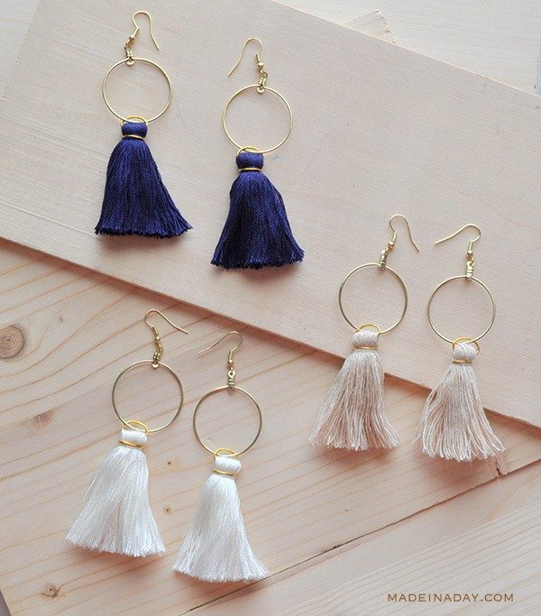 DIY Hoop Tassel Earrings