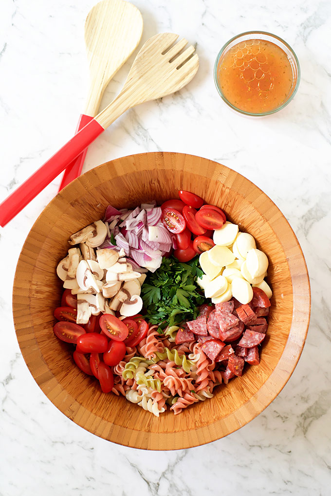 Easy Italian Pasta Salad with Italian Dressing