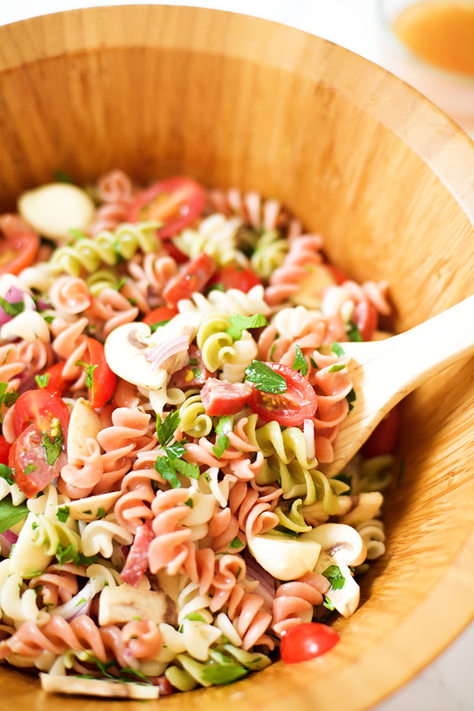 Easy Italian Pasta Salad with Italian Dressing