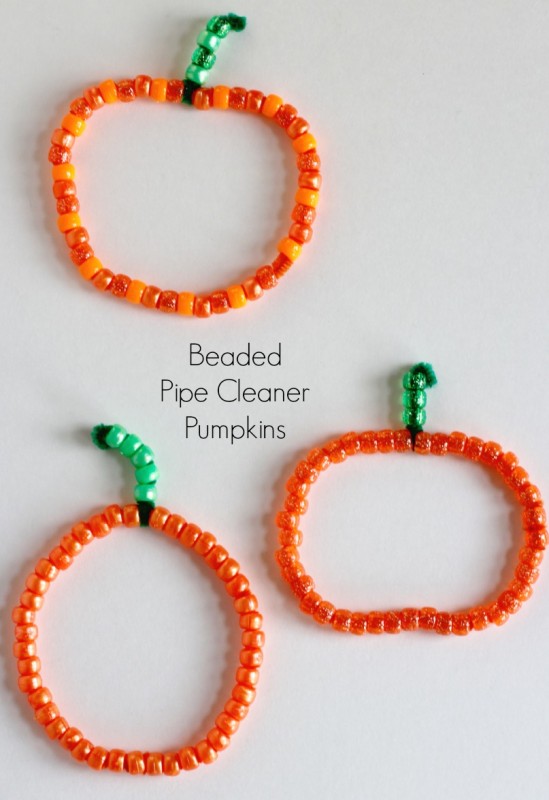 Festive Beaded Pipe Cleaner Pumpkins