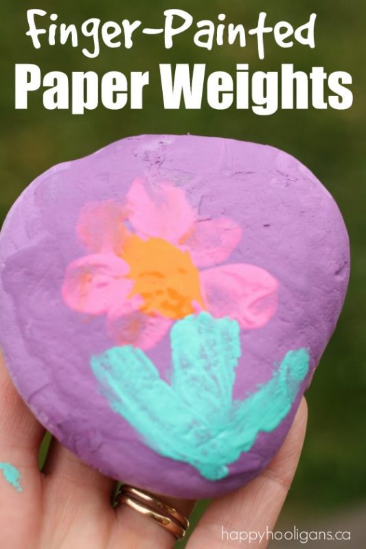 Finger-Painted Paper Weights