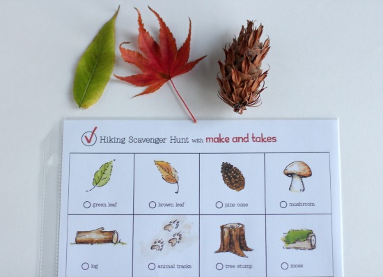 Free Printable for Hiking Scavenger Hunt @makeandtakes.com