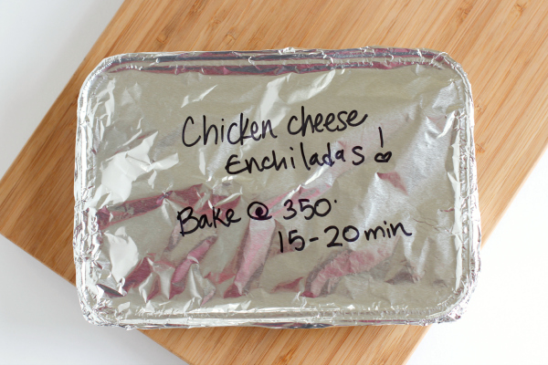 Freezer Meal Chicken Enchiladas