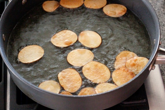 Frying Homemade Potato Chips
