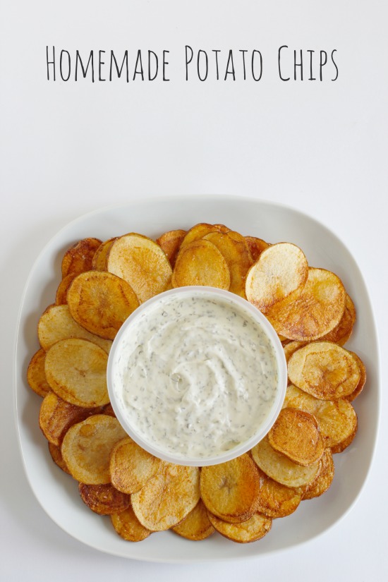 Frying Up Homemade Potato Chips and Dill Dip