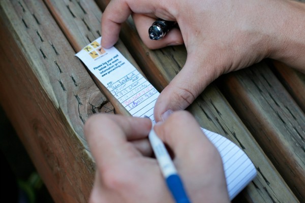 Geocaching Log for Finding the Container