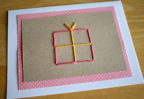 Gift Box Stitched Greeting Card