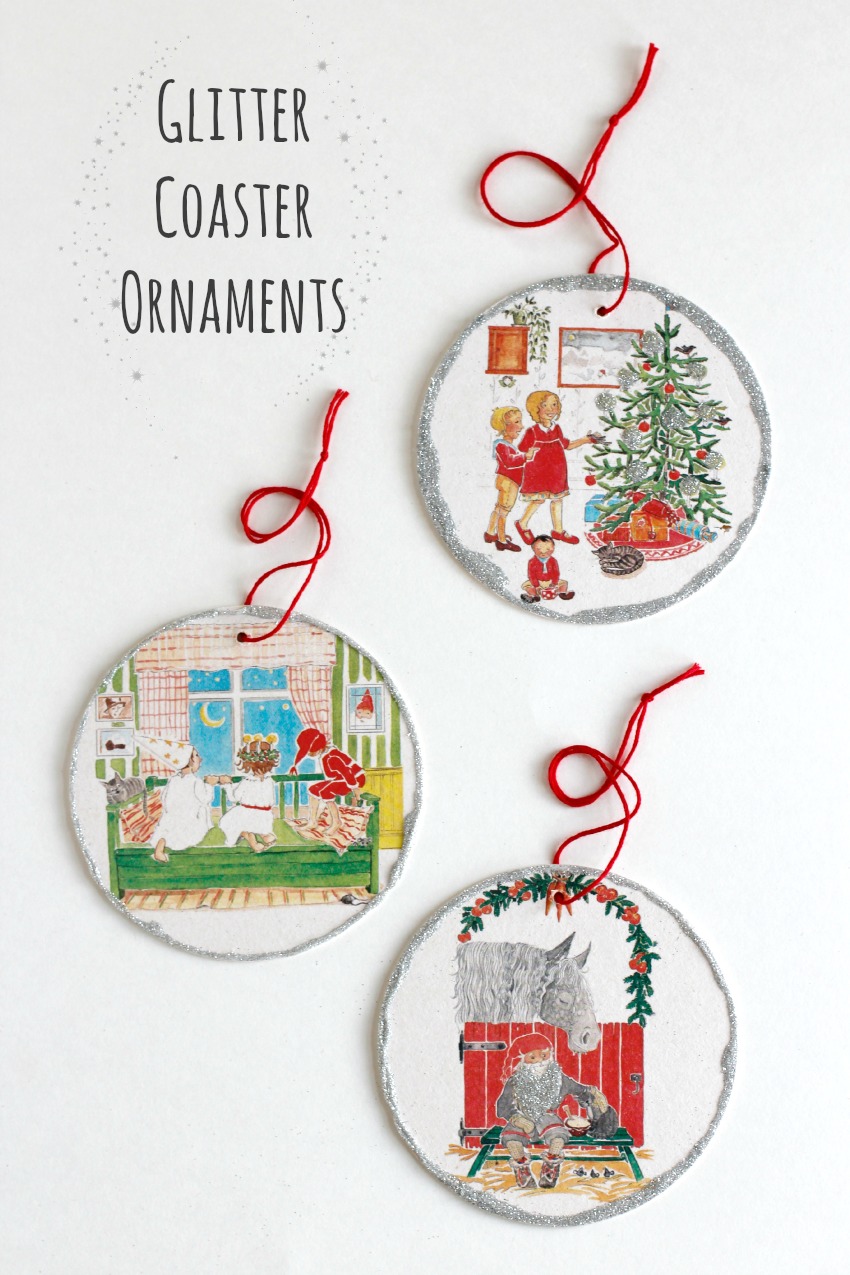 Glitter Coaster Ornament Craft of Awesome