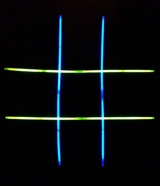 DirectGlow 10 Piece Glow in The Dark Tic Tac Toe Game Set for Kids