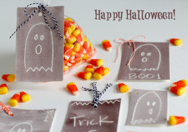Happy Halloween Watercolor Gift Tags @makeandtakes.com