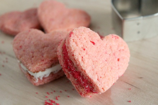 Valentine Heart Cookie Sandwiches
