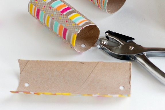 Hole Punch Recycled Paper Tubes