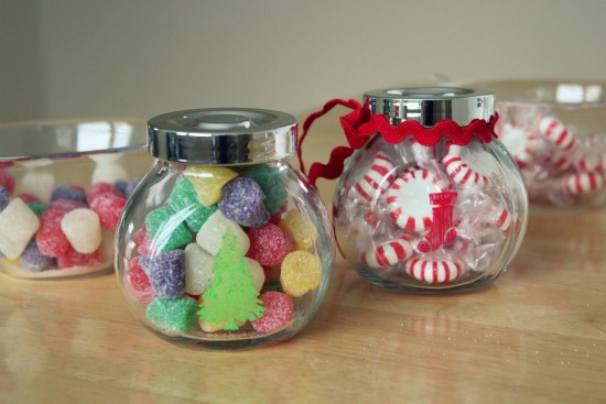 Holiday stenciled treat jars