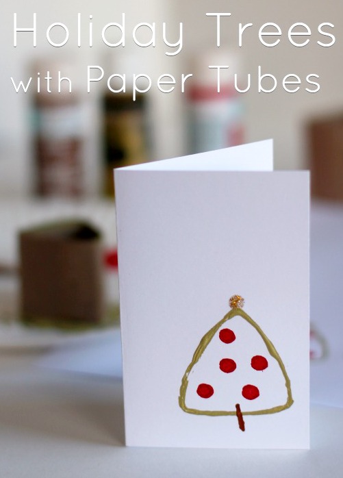 Holiday Trees with Paper Tubes @makeandtakes.com