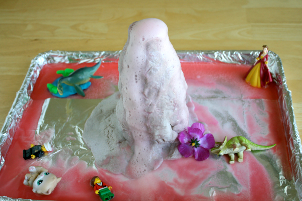 Homemade Volcano with Baking Soda and Vinegar