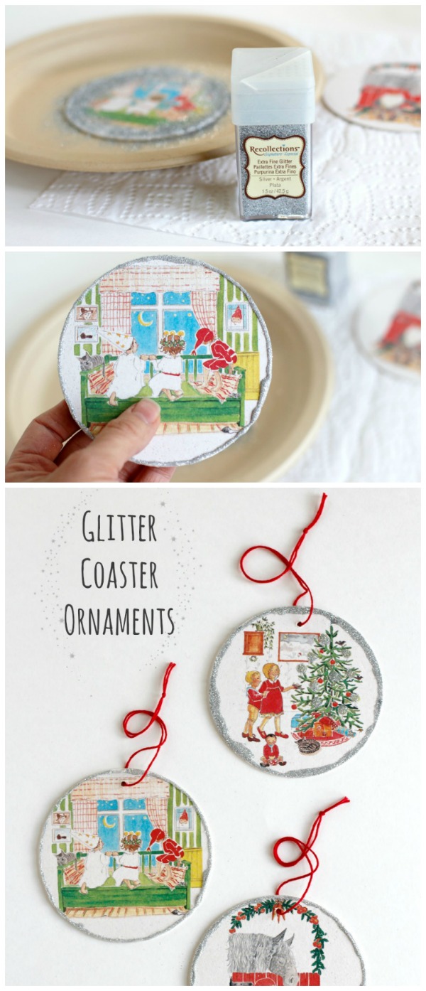 How to Craft Glitter Coaster Ornaments
