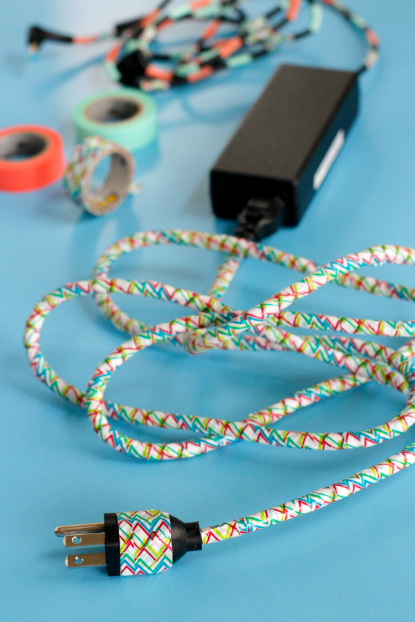 DIY Washi Tape Computer Cord Make and Takes