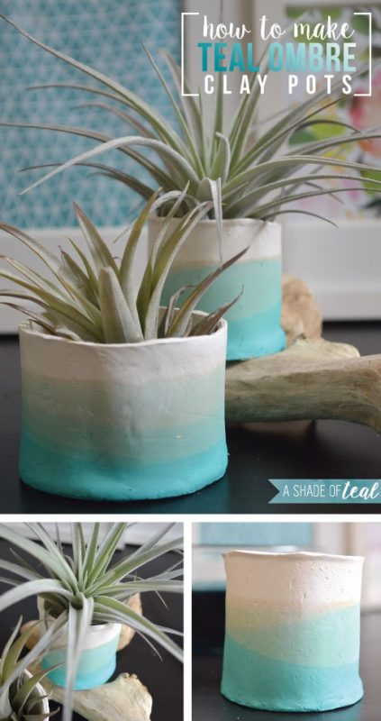 How to make Ombre Clay Pots