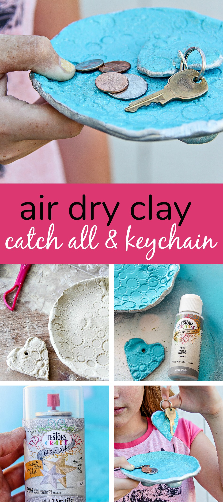 Air Dry Clay DIY keychain