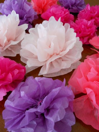 Tissue Paper Flower Napkin Rings