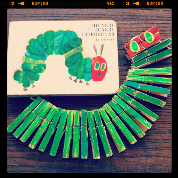 The Very Hungry Caterpillar Clothespin Craft
