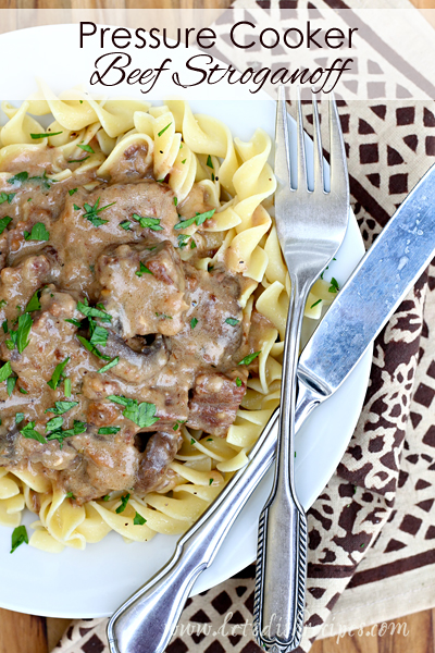 Pressure Cooker Beef Stroganoff