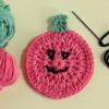 Jack o' Lantern Crochet Coaster