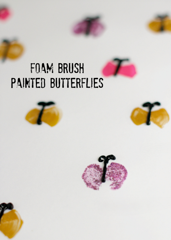 Kids Craft Foam Brush Painted Butterflies