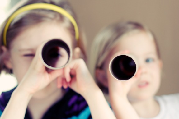 Kids Crafting with Paper Tubes