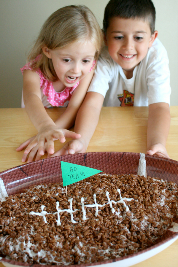 Kids Ready to Eat a Giant Rice Crispy Football