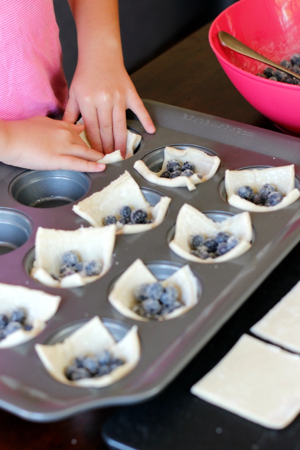 Kids in the Kitchen Make Mini Blueberry Tarts Muffin Tin