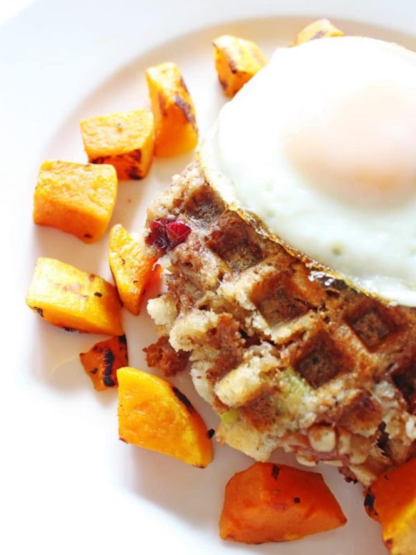 Leftover Thanksgiving Stuffing Waffles