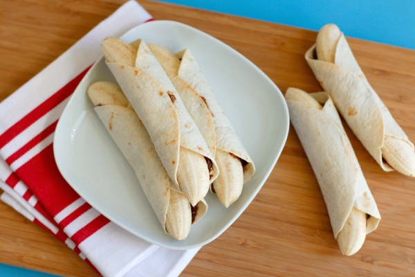 Make Banana Hazelnut Burritos Recipe for an After-School Snack