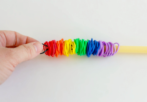 Make Fun Rainbow Loom Band Pencil Topper Pom Poms