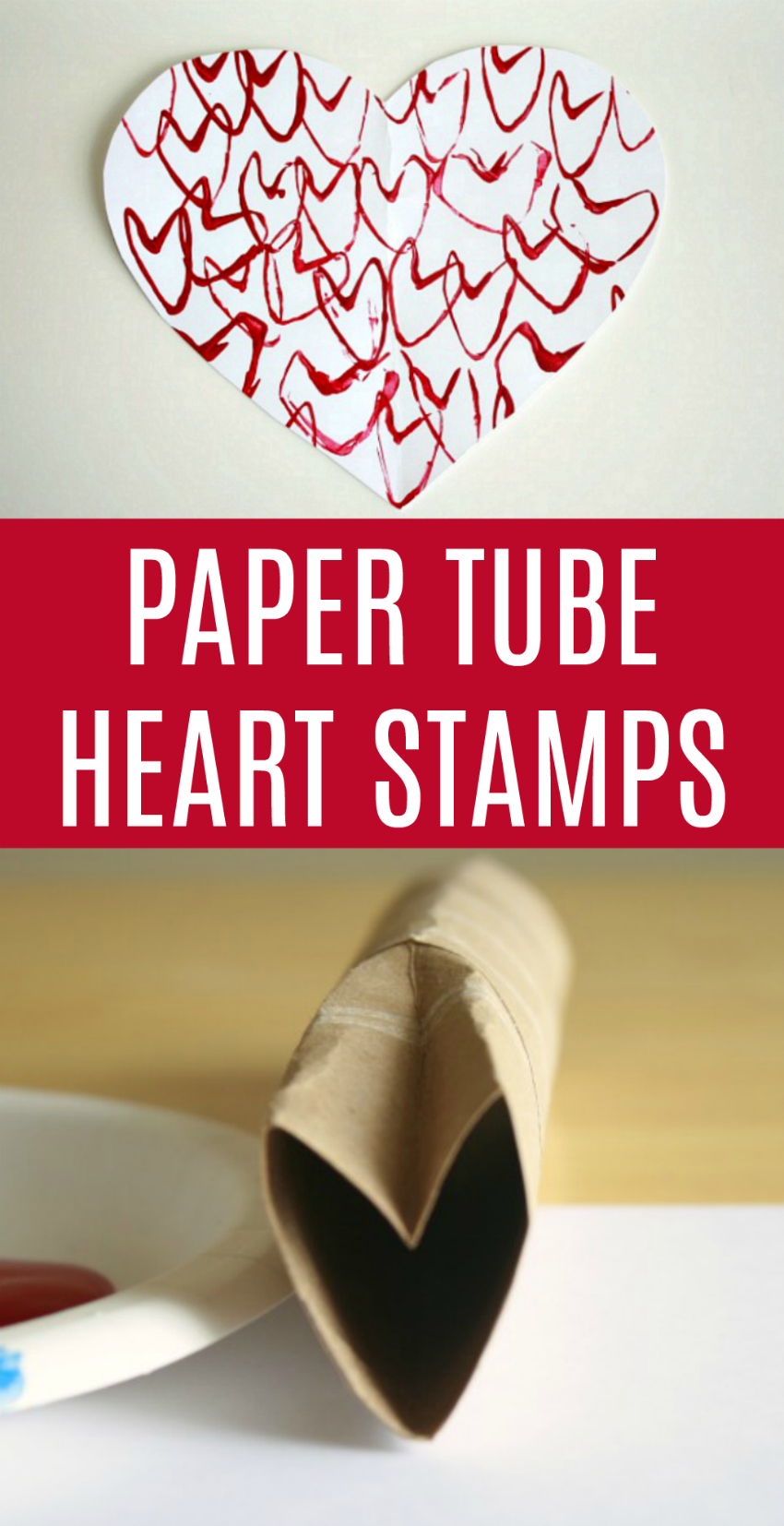 Make Paper Tube Heart Stamps