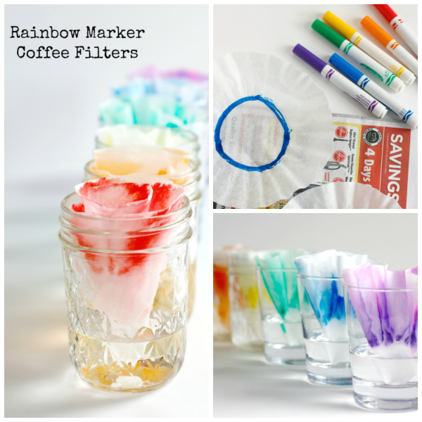 Make Rainbow Marker Coffee Filters Kids Craft