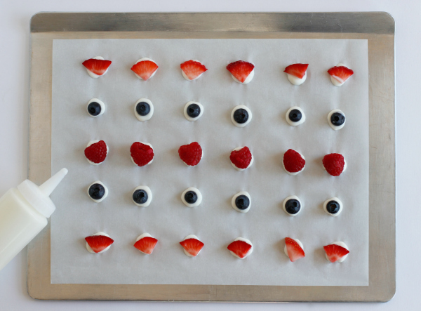 Making Bite-Sized Frozen Yogurt Fruit Dots