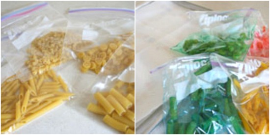 Making Colored Pasta in Zip Baggies