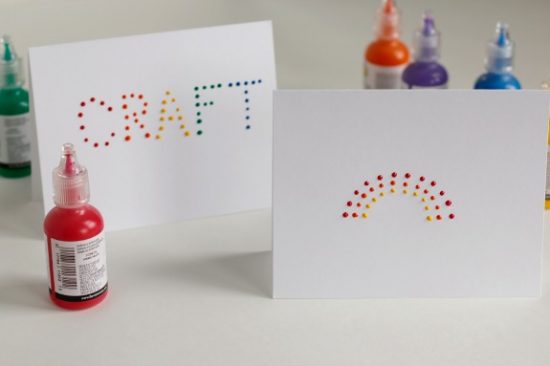 Puffy Paint Rainbow Cards